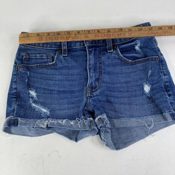 Abercrombie Fitch Womens Love Rise Jean Shorts Size 25 Cut Off Cuff Distressed - Picture 5 of 7